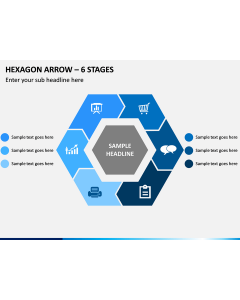 Hexagon Arrow - 6 Stages PPT Slide 1