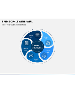 5 Piece Circle with Swirl PPT Slide 1