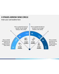 4 Stages Arrow Semi Circle PPT Slide 1