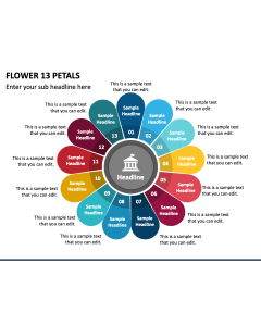 Flower 13 Petals PPT Slide 1