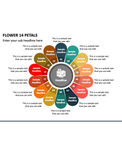 Flower 14 Petals PPT Slide 1