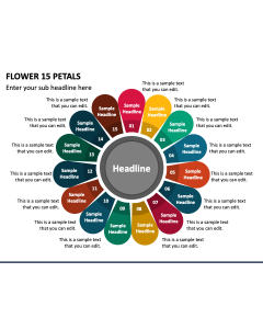 Flower 15 Petals PPT Slide 1