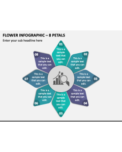 Flower Infographic - 8 Petals PPT Slide 1