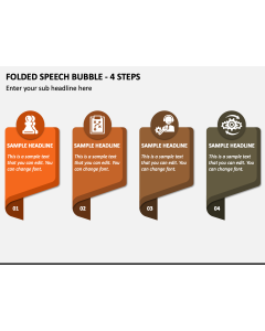 Folded Speech Bubble - 4 Steps PPT Slide 1