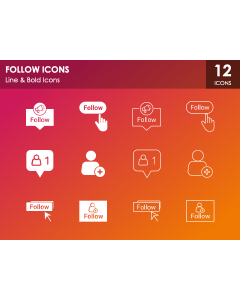 Follow Icons PPT Slide 1