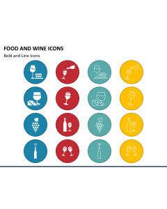 Food and Wine Icons Slide 1