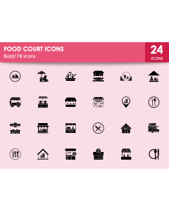 Food Court Icons PPT Slide 1