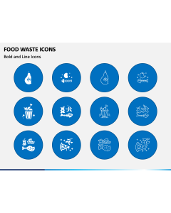 Food Waste Icons PPT Slide 1