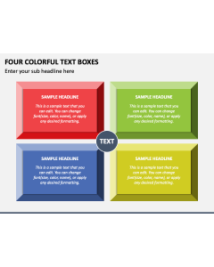 Four Colorful Text Boxes PPT Slide 1