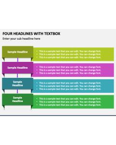 Four Headlines with Textbox PPT Slide 1