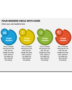 Four Modern Circle with Icons PPT Slide 1
