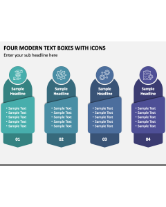 Four Modern Text Boxes with Icons PPT Slide 1