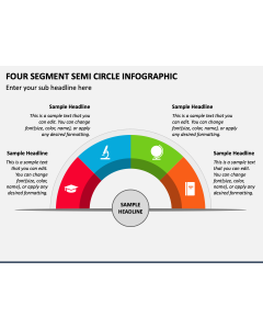 Four Segment Semi Circle Infographic PPT Slide 1