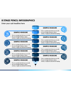 8 Stage Pencil Infographics - Free PPT Slide 1
