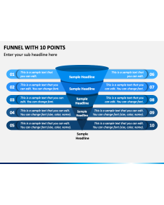 Funnel with 10 Points PPT Slide 1