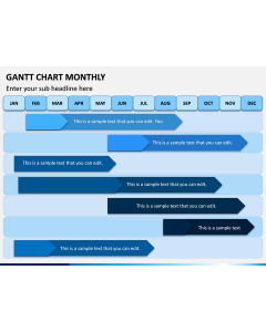 Gantt Chart Monthly PPT Slide 1