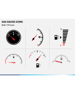 Gas Gauge Icons PowerPoint Slide 1