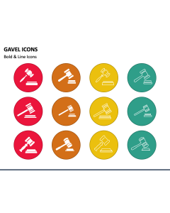 Gavel Icons PowerPoint Slide 1
