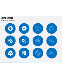 Gear Icons PPT Slide 1