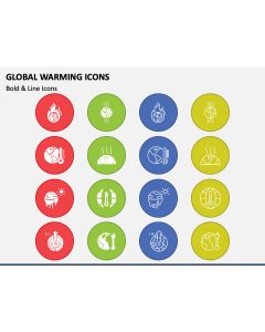 Global Warming Icons PPT Slide 1