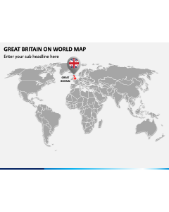 Great Britain on World Map PPT Slide 1