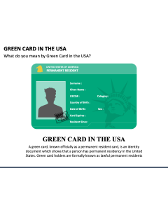 Green Card in the USA PPT Slide 1