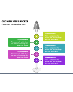 Growth Steps Rocket PPT Slide 1