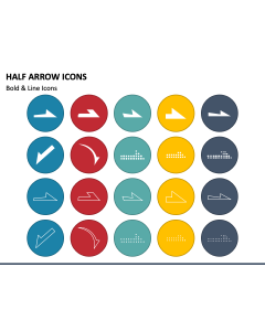 Half Arrow Icons PPT Slide 1