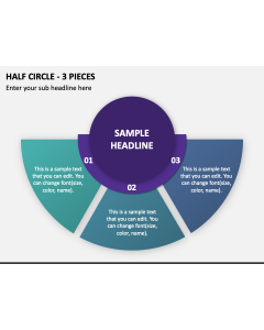 Half Circle - 3 Pieces PPT Slide 1