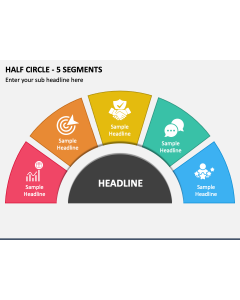 Half Circle - 5 Segments PPT Slide 1