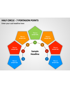 Half Circle - 7 Pentagon Points PPT Thumbnail
