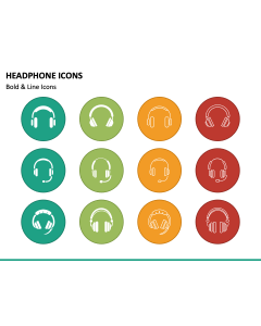 Headphone Icons PPT Slide 1