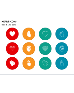 Heart Icons PPT Slide 1