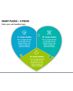 Heart Puzzle - 3 Pieces PPT Slide 1