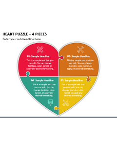 Heart Puzzle - 4 Pieces PPT Slide 1
