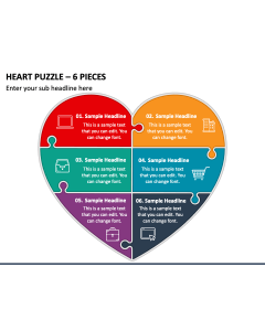 Heart Puzzle - 6 Pieces PPT Slide 1