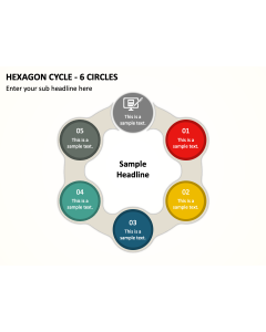 Hexagon Cycle - 6 Circles PPT Slide 1