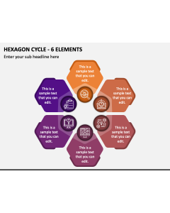 Hexagon Cycle - 6 Elements PPT Slide 1