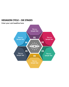 Hexagon Cycle - Six Stages PPT Slide 2
