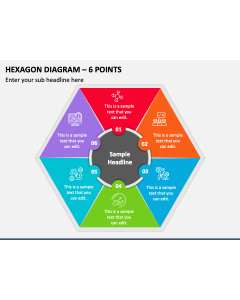 Hexagon Diagram - 6 Points PPT Slide 1