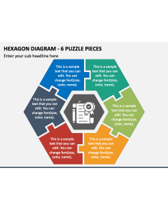 Hexagon Diagram - 6 Puzzle Pieces PPT Slide 1