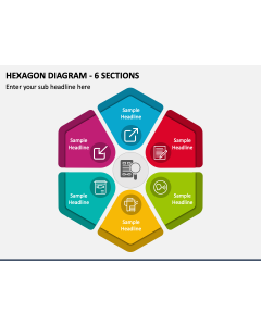 Hexagon Diagram - 6 Sections PPT Slide 1
