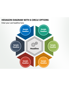 Hexagon Diagram with 6 Circle Options PPT Slide 2