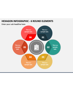 Hexagon Infographic - 6 Round Elements PPT Slide 1