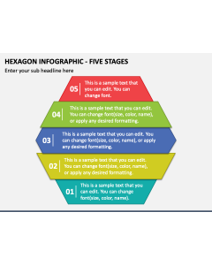 Hexagon Infographic - Five Stages PPT Slide 1