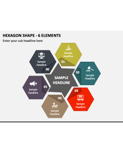 Hexagon Shape - 6 Elements PPT Slide 1