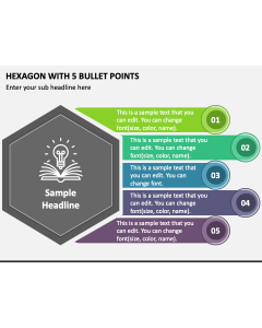 Hexagon with 5 Bullet Points PPT Slide 1