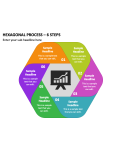 Hexagonal Process - 6 Steps PPT Slide 2