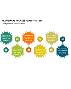 Hexagonal Process Flow - 6 Steps PPT Slide 2