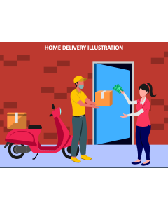 Home Delivery Illustration PPT Slide 1